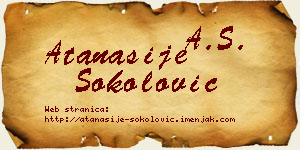 Atanasije Sokolović vizit kartica